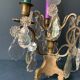 Girandole candle holder with crystal and bronze tassel with 3 lights, 1900