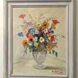 Tableau bouquet de fleurs signé armando buso