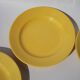3 yellow Sarreguemines plates