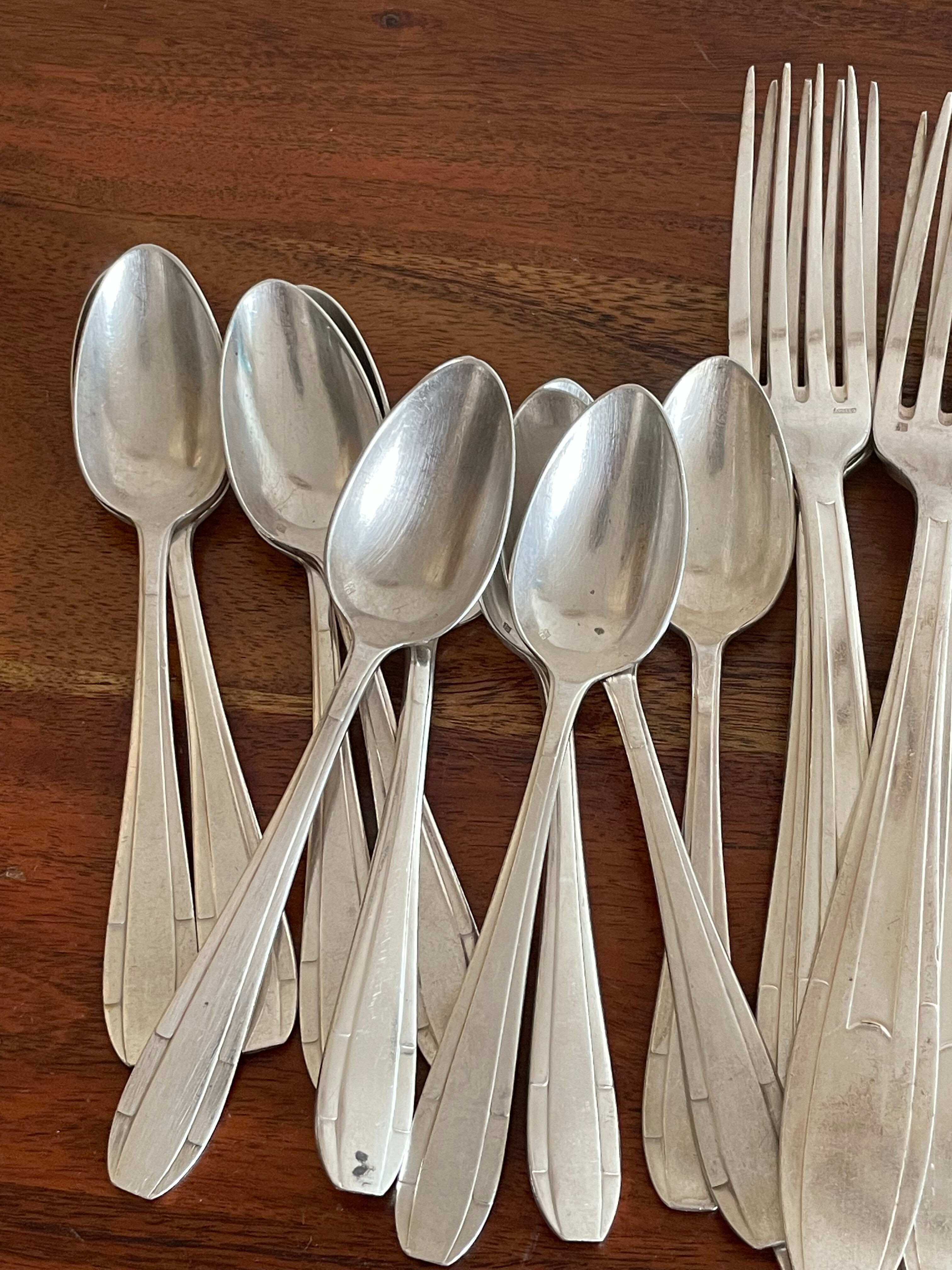 32 silver metal goldsmith table cutlery
