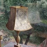 Bronze and marble pineapple lamp, vintage 1960s/70s.