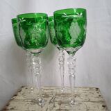 Set of 4 crystal glasses.