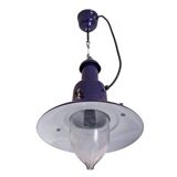 Industrial enameled sheet metal pendant light