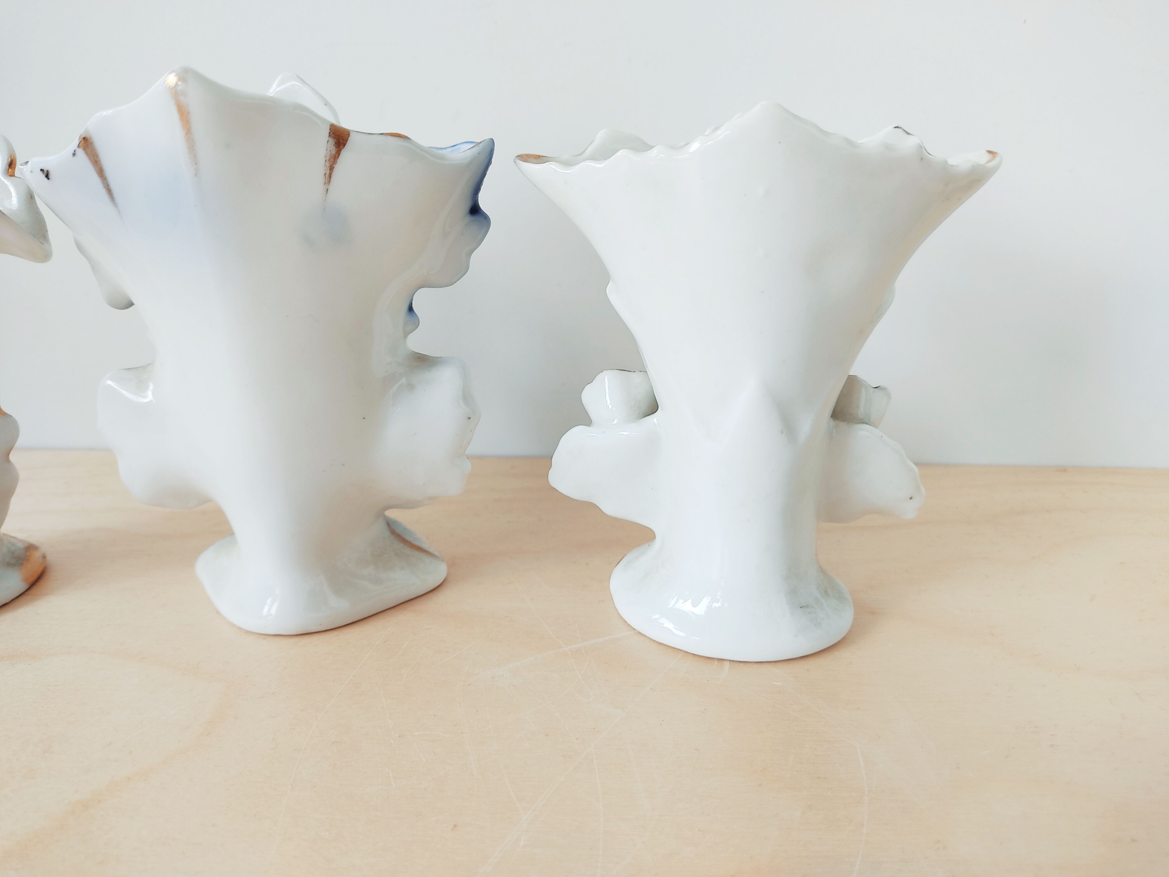 Ensemble de 3 vases cornets, vases de marié