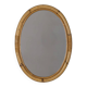 Vintage 1960s Italian design oval bamboo wall mirror