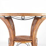 Iron and wicker dining set