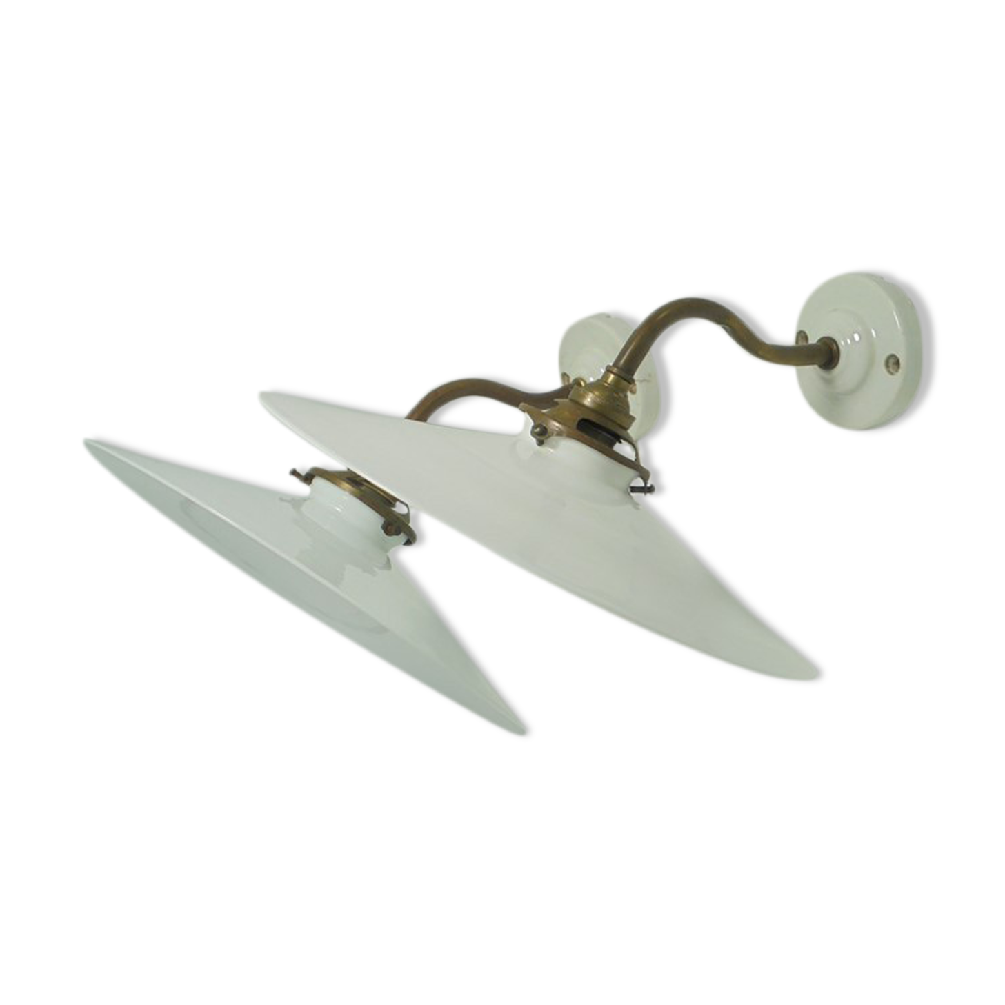 Pair of opaline wall lamps