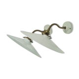 Pair of opaline wall lamps
