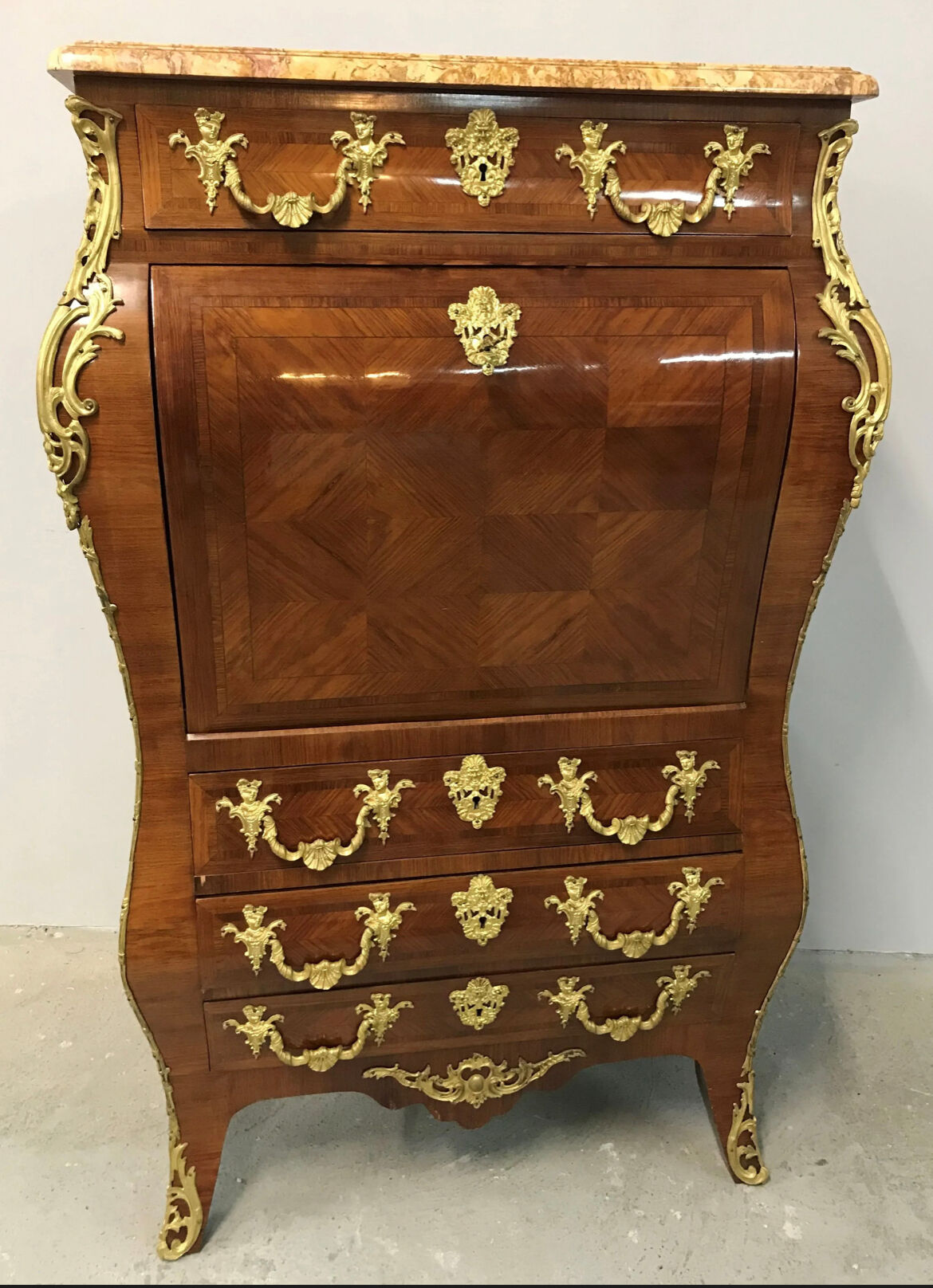 Curved secretary in Louis XV style