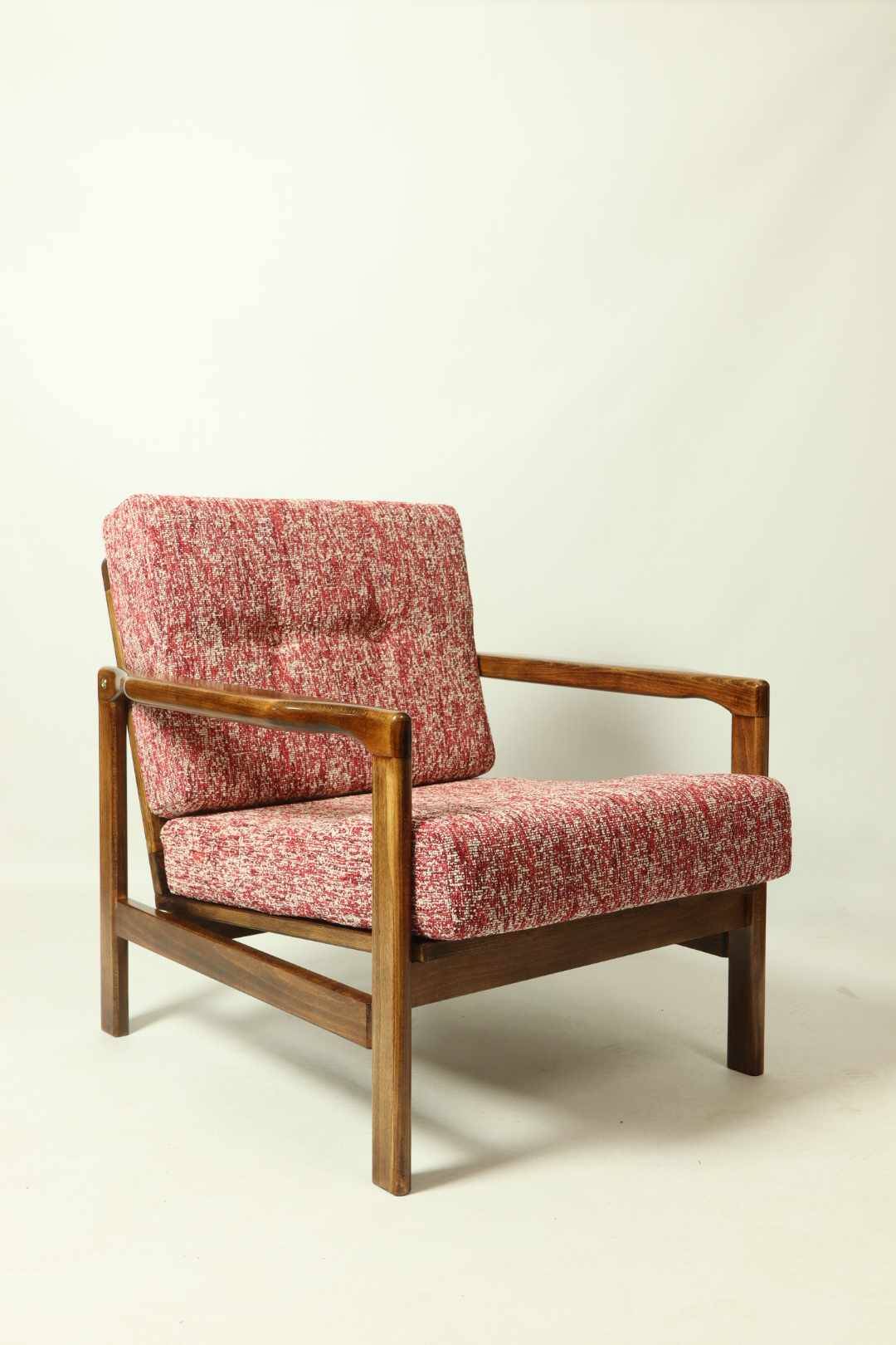 Vintage Armchair Lobster Upholstery Living Room Scandinavian, MCM, Poland 1960s