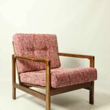 Vintage Armchair Lobster Upholstery Living Room Scandinavian, MCM, Poland 1960s