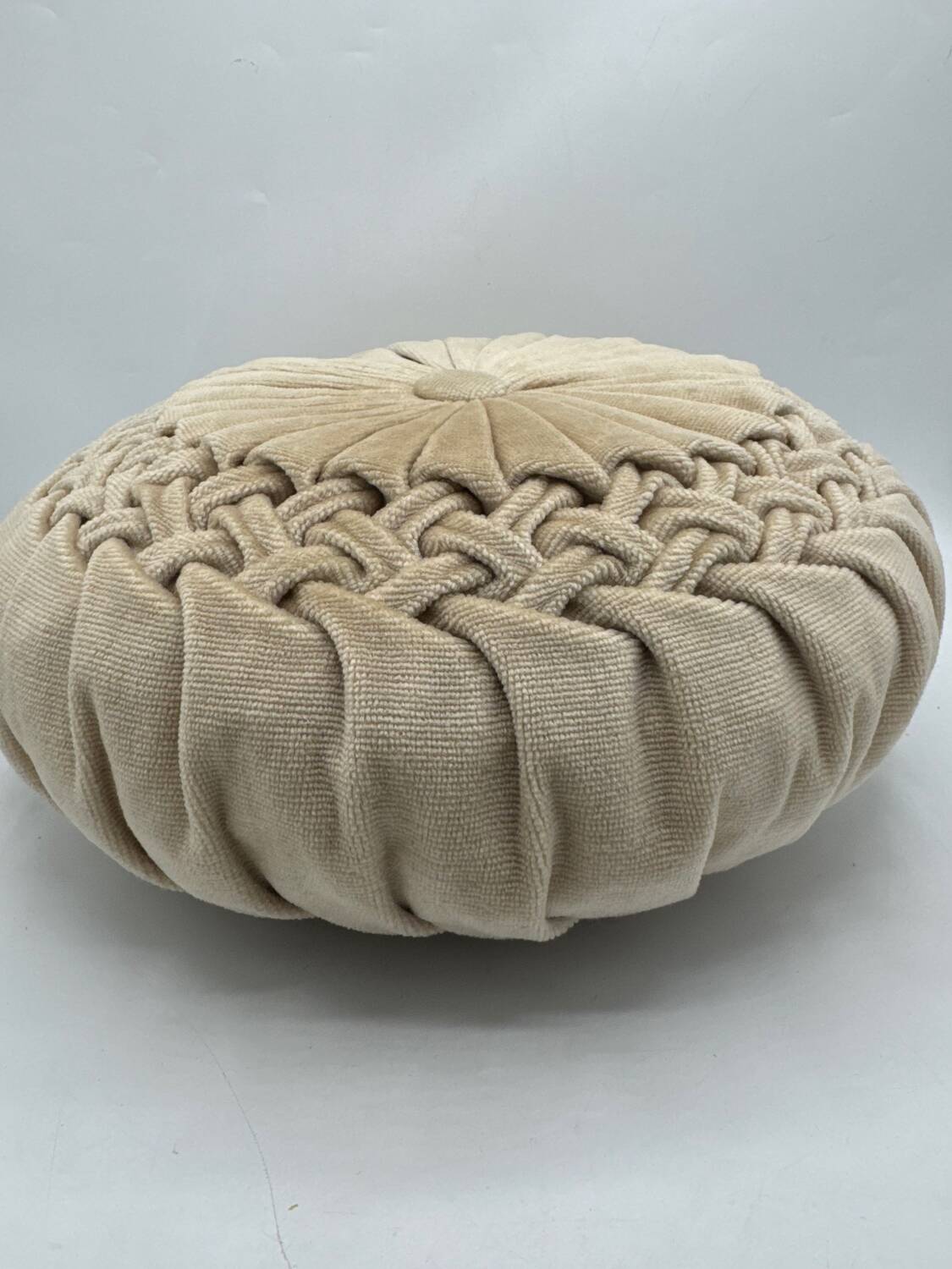 Vintage velvet round cushion