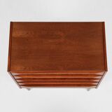 Midcentury Danish chest of 5 drawers in teak 1960s - long drawer handles