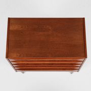 Midcentury Danish chest of 5 drawers in teak 1960s - long drawer handles