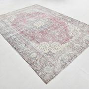 7x10 Faded Grey Beige Turkish Vintage Rug, 216x304Cm