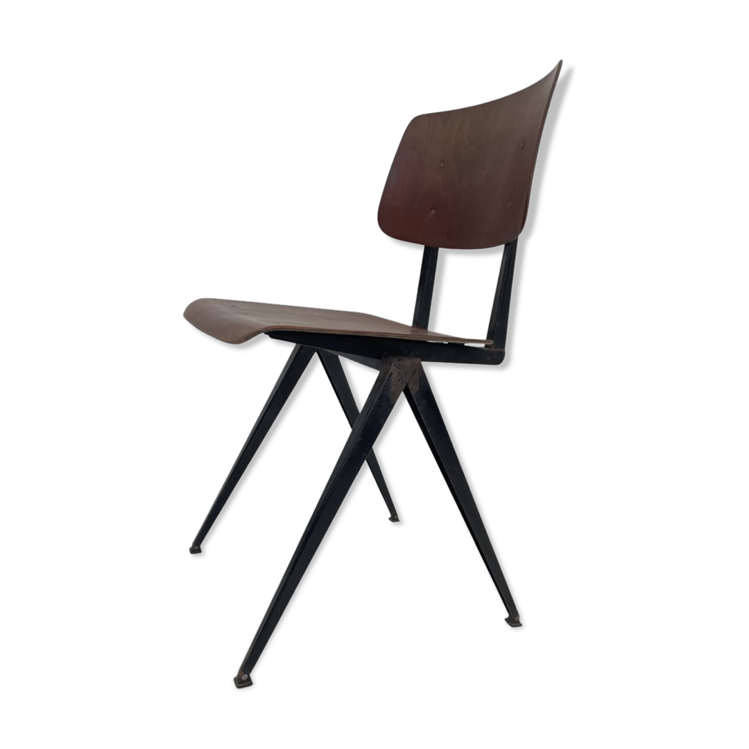 Chaise industrielle Galvanitas S16 Pagholz Pays-Bas 60's
