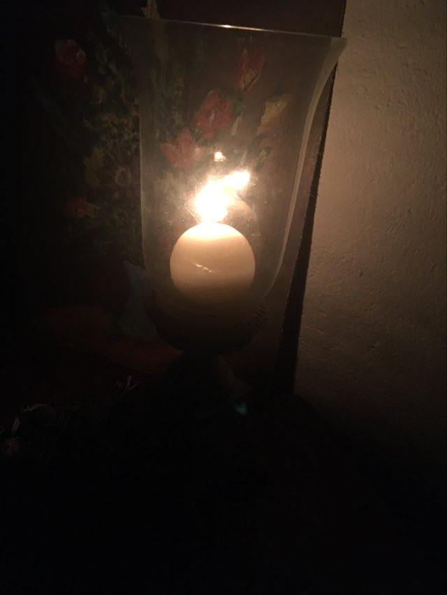 Indian candlestick wood and glass