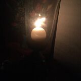 Indian candlestick wood and glass