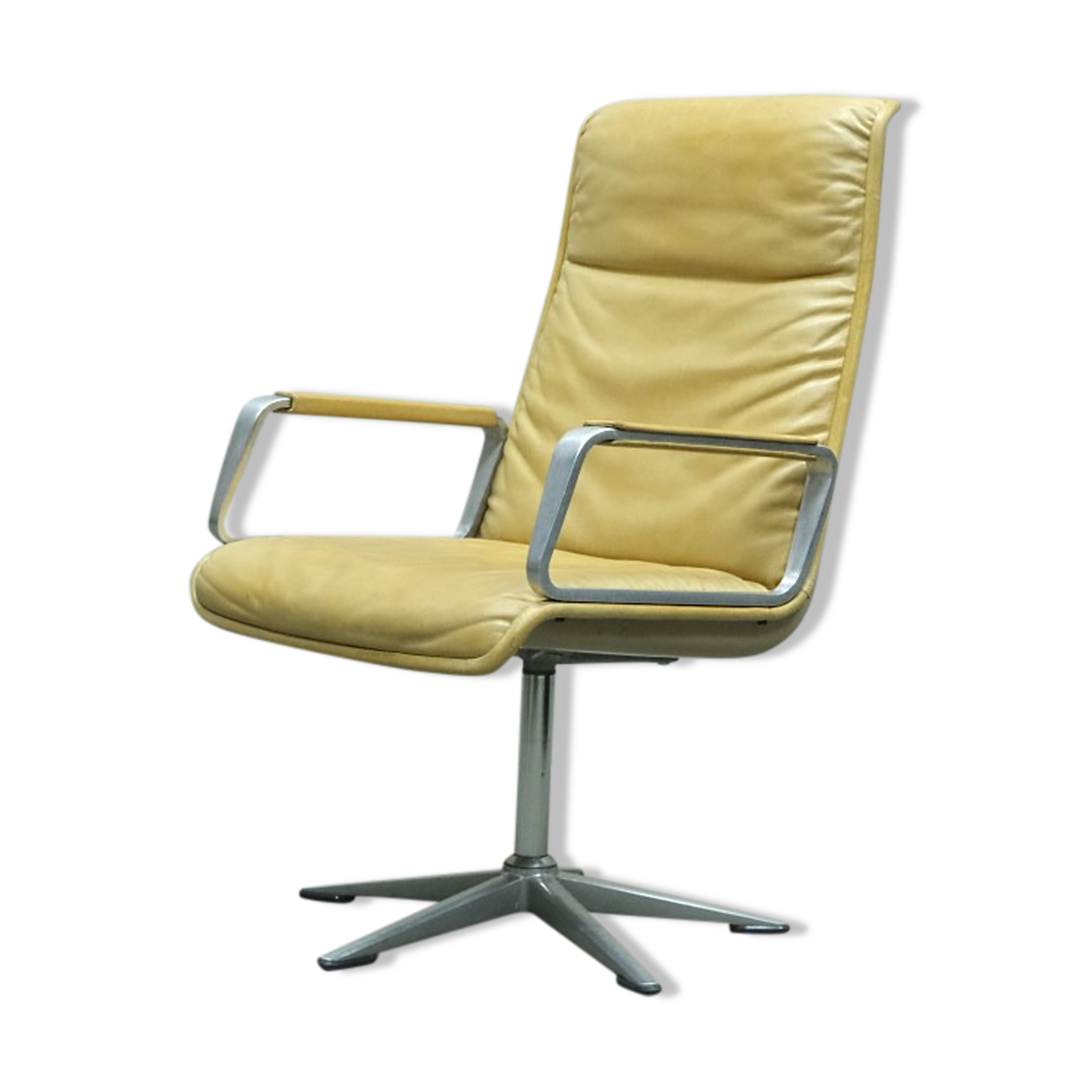 Office Leather Armchair by Delta Design for Wilkhahn, 1960s