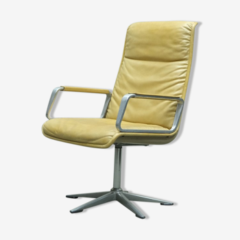Office Leather Armchair by Delta Design for Wilkhahn, 1960s