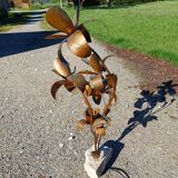 1960s Red Copper Lamp