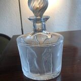 Lalique whisky set comprising its carafe with stopper and 8 "femme a l'antique" glasses