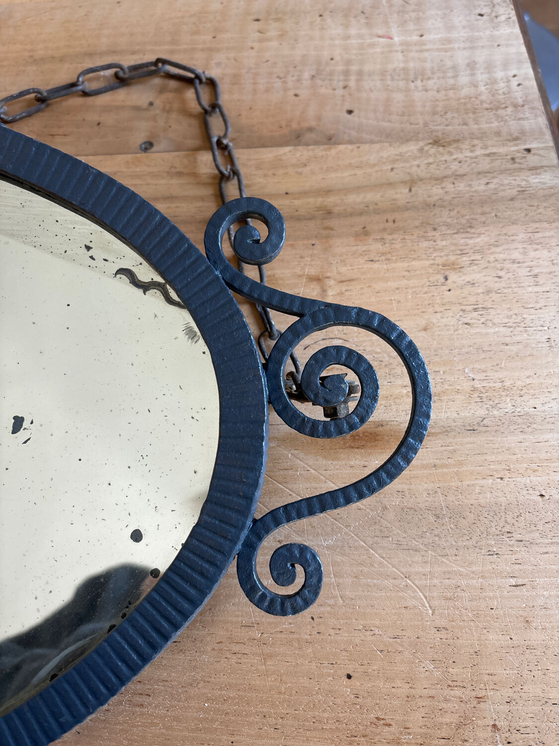 Miroir en fer forgé Art Déco