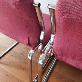 Pair of Atal chrome low chairs 1970