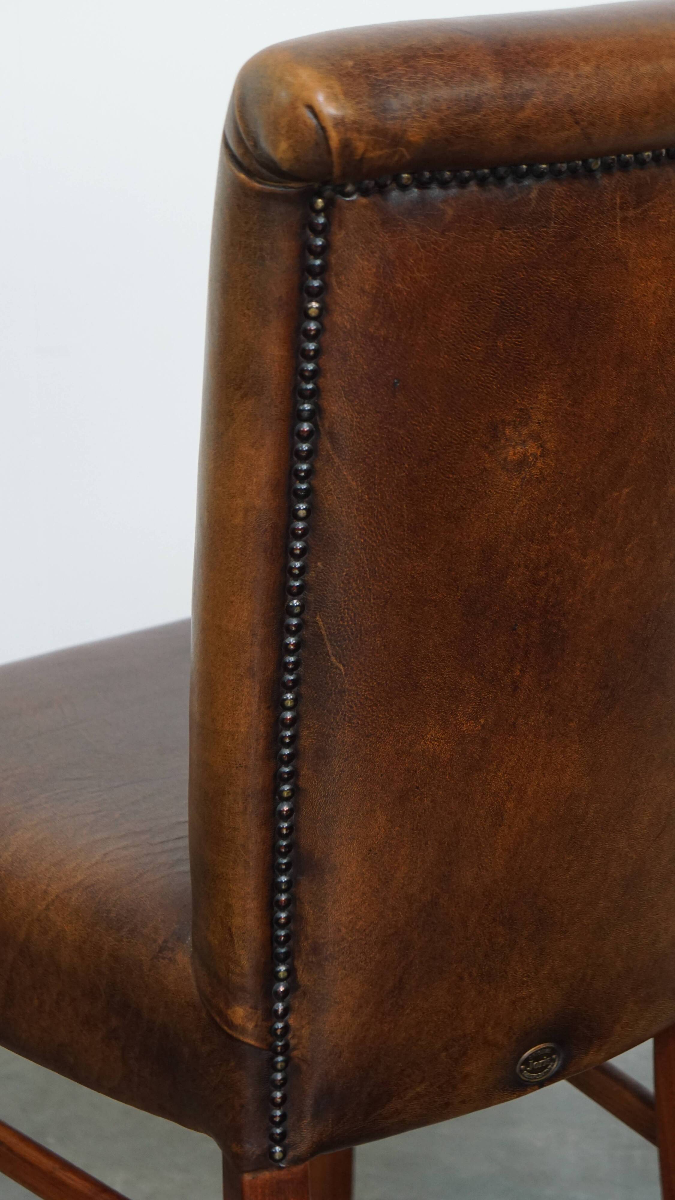 Set of 4 Sheepskin Leather Dining Chairs