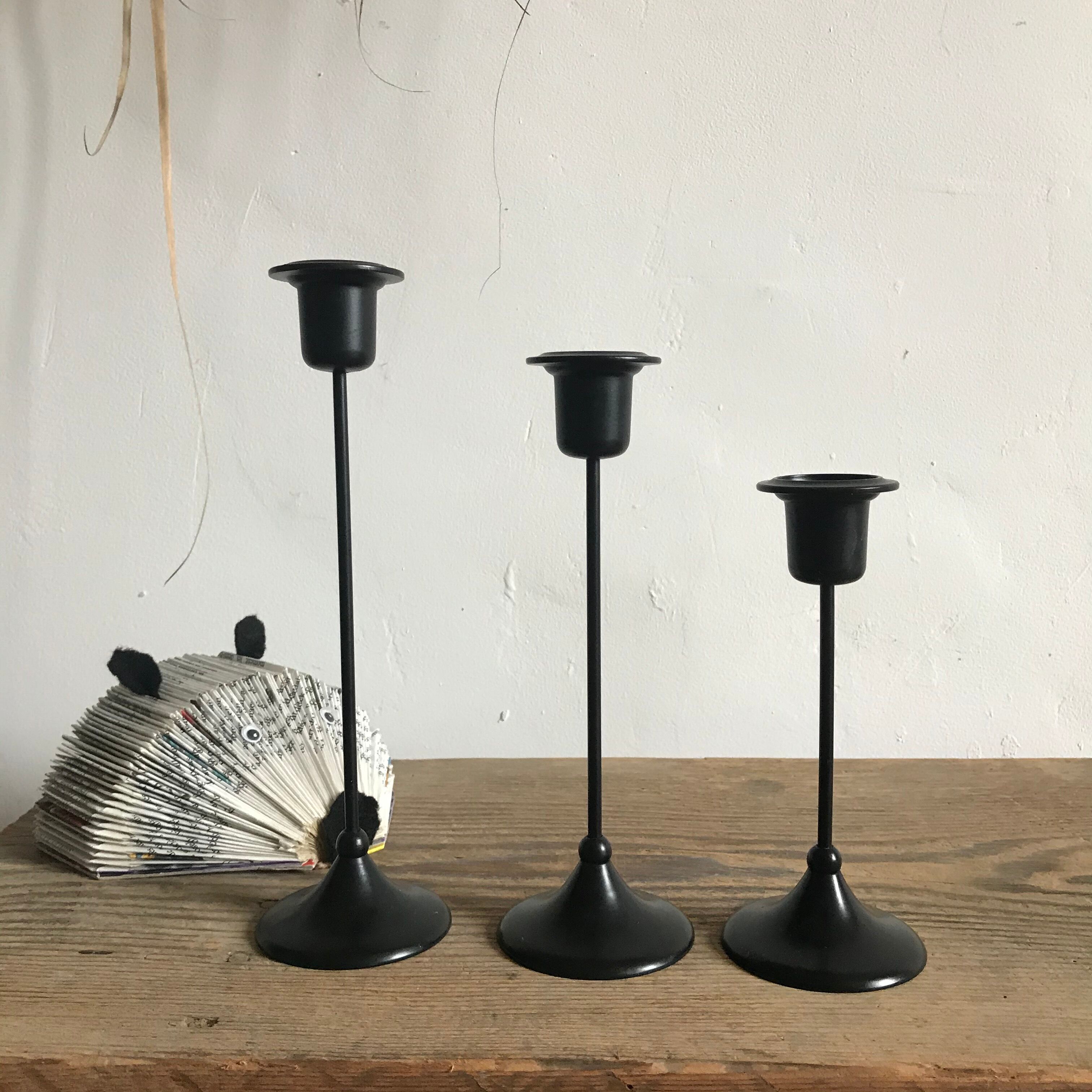 Black metal candlesticks