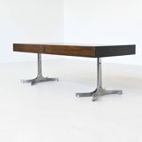 Trau Arredamenti Metallici S.P.A. large desk in rosewood Italy 1960