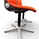 Paire de chaises vintage modèle 231/5 en tissu orange et aluminium par Wilkhahn