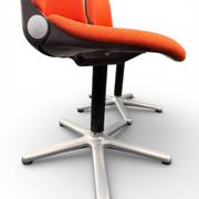 Pair of vintage chairs model 231/5 in orange fabric and aluminium by Wilkhahn.