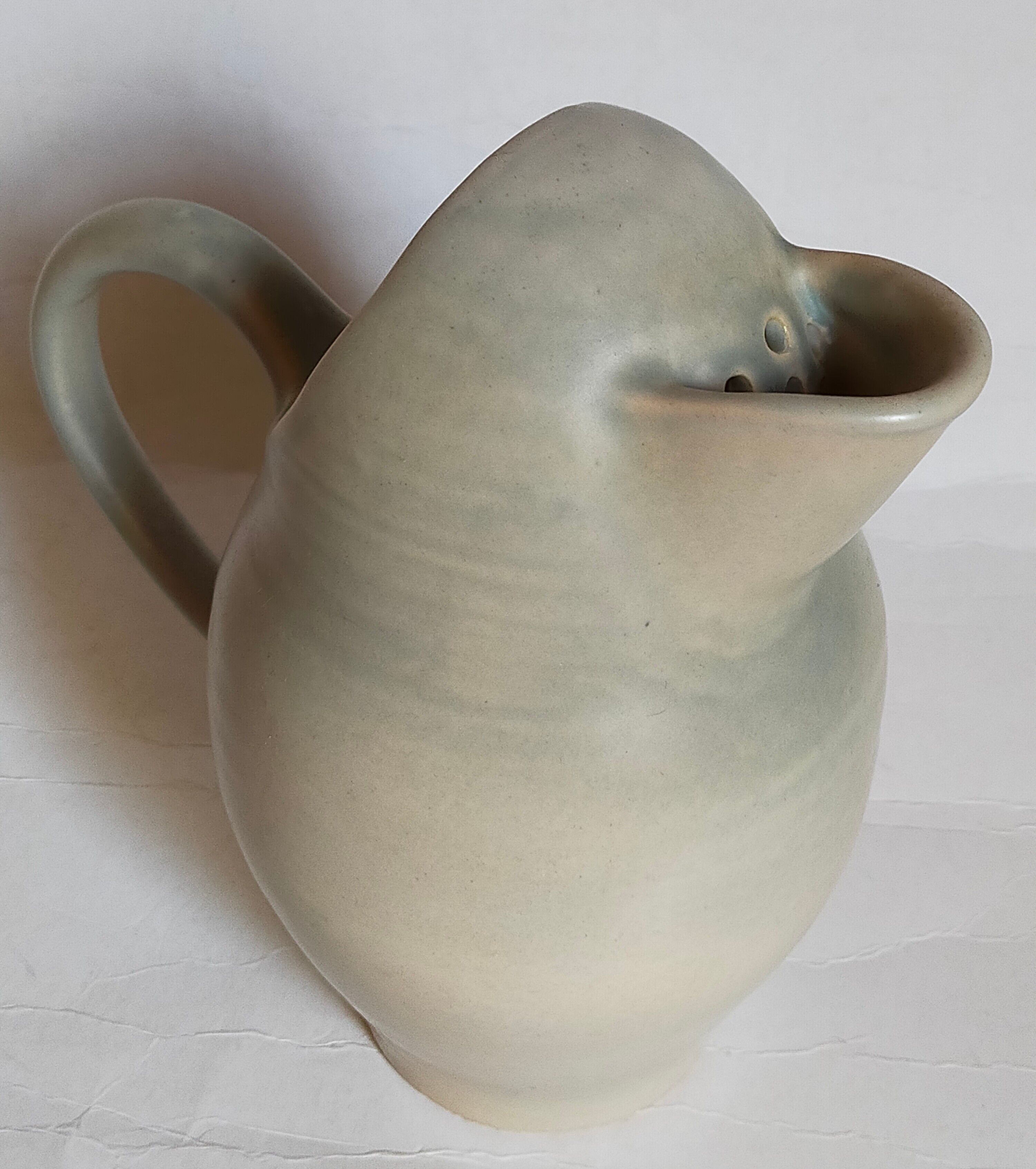 Ceramic potter's pitcher with matte enamel, 50s