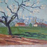 Table oil on canvas spring signed Maurice Fabre 48