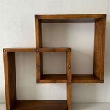 Cube oak wall shelf