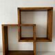 Cube oak wall shelf