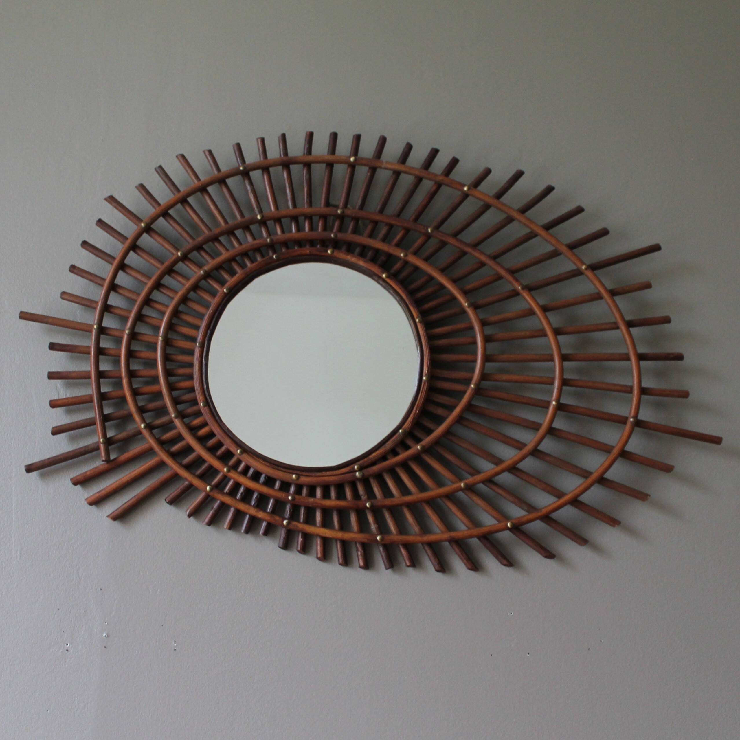 Vintage rattan mirror 'ortf'