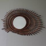 Vintage rattan mirror 'ortf'