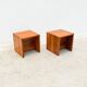 Pair of Maison Regain bedside tables in solid elm, France 1970