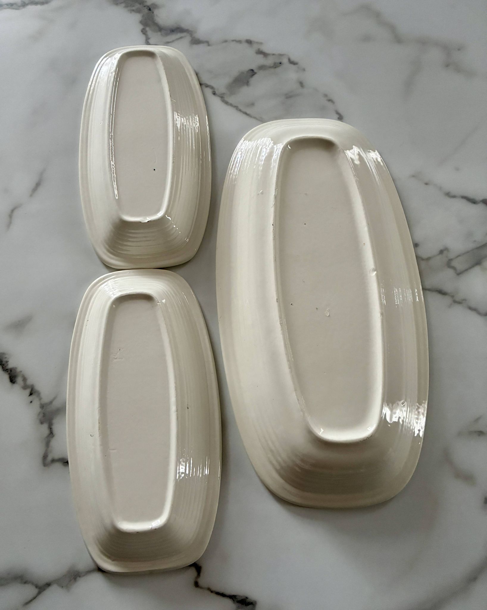 Lot 3 plats céramique vintage chardons