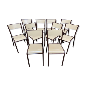 Set 8 chaises industrielles - ecole mullca