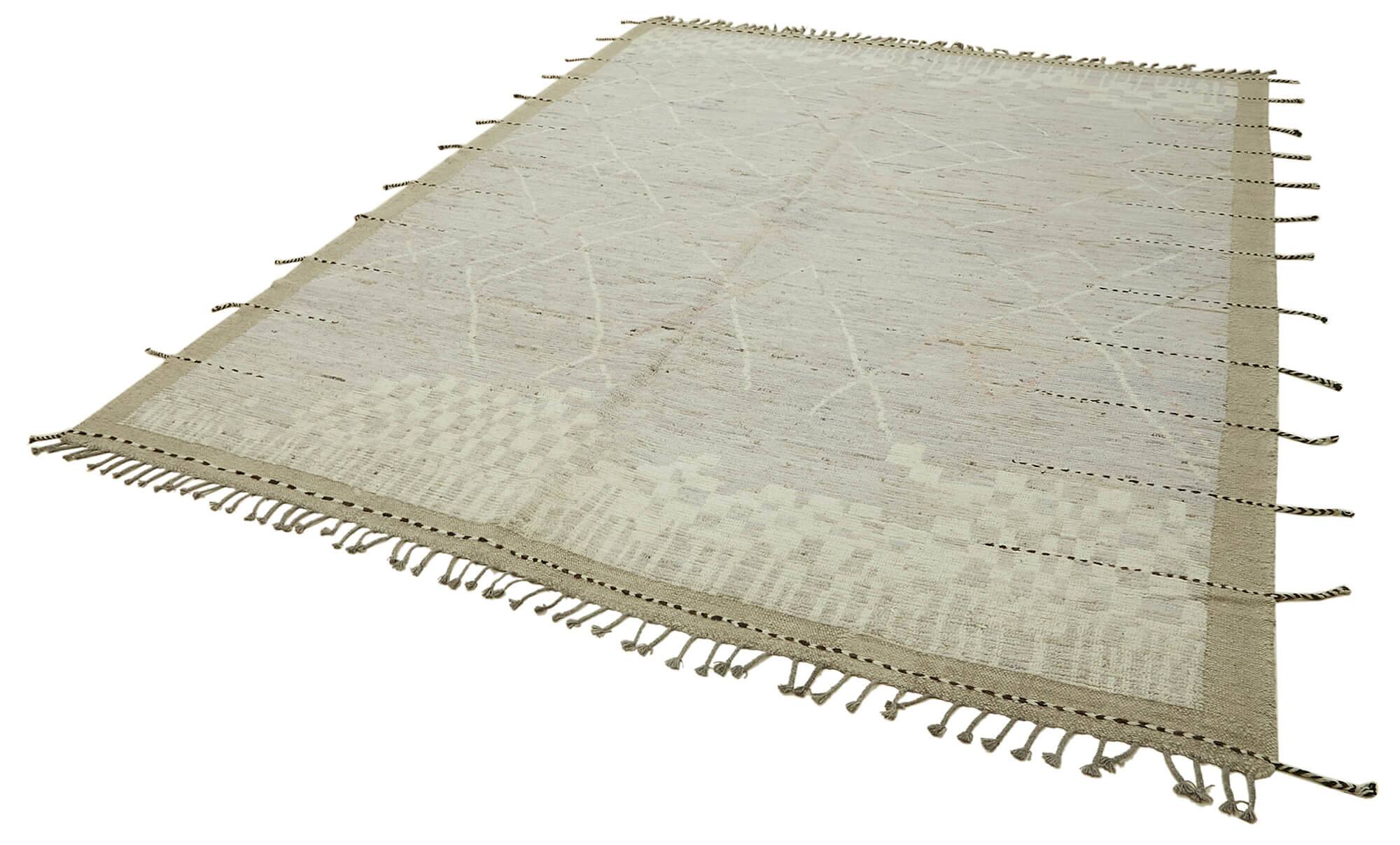 Handmade Turkish One of a Kind 290 cm x 374 cm Beige Wool Carpet