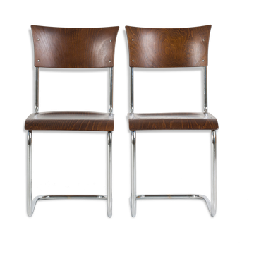 Set of 2 cantilever chairs, 40s