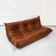 Togo  sofa in cognac leather attributed to  Michel Ducaroy for Ligne Roset.
