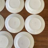 Set of 8 semi-porcelain Céranord France dinner plates, Versailles model