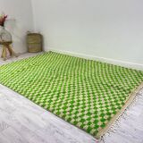 Tapis berbère vert en laine fait main 300 X 200 CM
