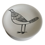 Set of 10 plates by Picault himself bird 1960