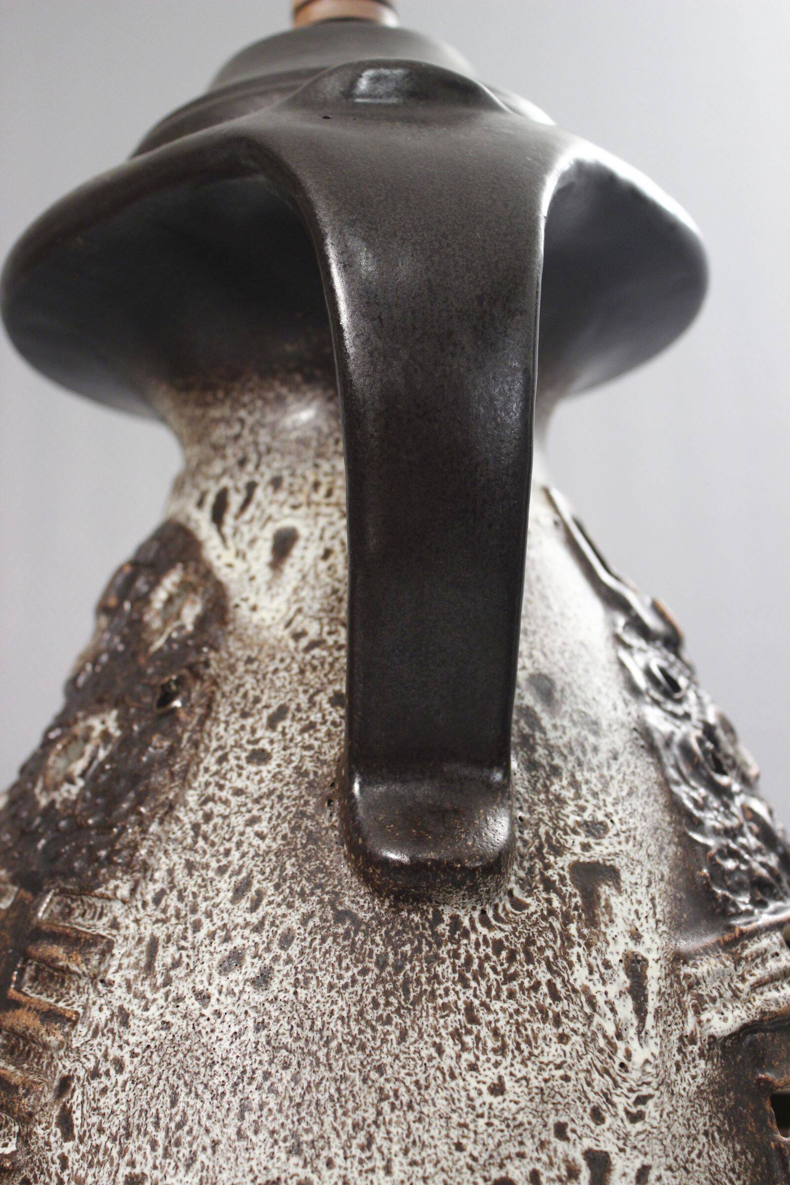 Large double lighting lamp base with openwork design, Brutalist 1960s.