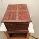 Vintage antique wooden and copper chest